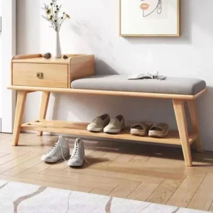 Integration Stool Solid Sitting Wood Foot Frame Drawer Shoe Cupboard Walnut with Household Door Stool Long Storage Bench Hot - Image 3