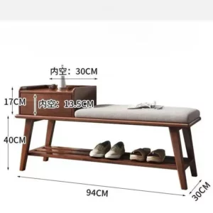 Integration Stool Solid Sitting Wood Foot Frame Drawer Shoe Cupboard Walnut with Household Door Stool Long Storage Bench Hot - Image 6