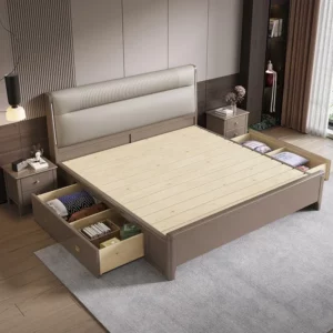 European Elegant Tall Bed Double Queen Pretty Bedroom King Frame Bed Luxury Lit Pliable Modern Camas De Dormitorio Furniture - Image 4
