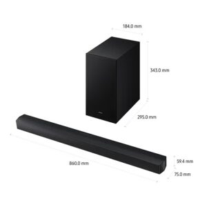 Samsung B-series Soundbar, B650F, 3.1 ch, Subwoofer, 3.1ch Sound, Q-Symphony, Dolby Audio / DTS Virtual:X, Adaptive Sound, (2025 - UAE Version) HW-B650F/ZN BLACK - Image 6