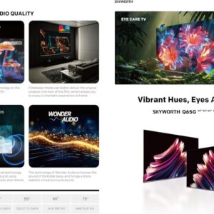 Skyworth 55 Inch QLED 4K Google Smart TV – Dolby Vision & HDR10+, Alexa Built-In, Voice Control, Bluetooth, Netflix, YouTube, MediaTek Chipset, Game Mode, 2GB RAM + 8GB ROM, Slim Bezel – 1-Year Warranty – Model: 55Q6500G 55Q6500G black - Image 2