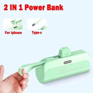 Mini Capsule Power Bank 10000mAh 2 IN 1 Built in Type-C Cable Large Capacity Fast Charging External Battery for IPhone Xiaomi - Image 4