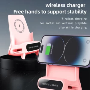 15W Portable Mini Chair Wireless Charger Stand Desktop Super Fast charging With Speaker function Universal Mobile Phone stand - Image 5