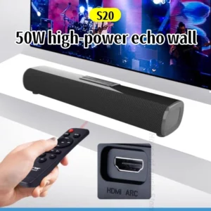 S20 Wall-mounted TV Soundbar with Remote USB HDMI/ARC/Optical Input Home Theater Surround Sound Bluetooth Speakers for PC Games - Image 2