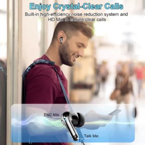 Wireless Headphones,Bluetooth 5.3 Stereo Earphones in Ear with 4 ENC Mic Clear Calls,Noise Cancelling Ear Buds,48H battery life. - Image 4