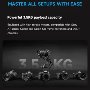 FeiyuTech SCORP-C 2 Gimbal Camera Stabilizer for DSLR&Mirrorless 3.5kg Payload, AI Tracking, Native Vertical Shooting SCORP C2 - Image 6