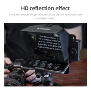 Ambitful Phone and DSLR Recording Mini Teleprompter Portable Inscriber Mobile Teleprompter Artifact Video With Remote Control - Image 5