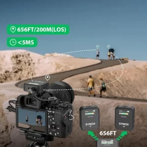 NEW SYNCO Wireless Lavalier Microphone G2(A2) Pro 2.4G Dual Transmitter 24 Hours Recording 656FT 8H for Online Vlog YouTube G2A2 - Image 3