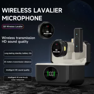 Wireless Lavalier Lapel Mini Microphone Magnetic Clip for iPhone iPad Android Outdoor Live Streaming Recording Interviews - Image 2