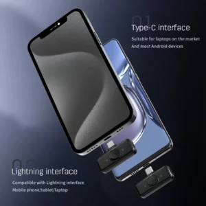 Wireless Lavalier Lapel Mini Microphone Magnetic Clip for iPhone iPad Android Outdoor Live Streaming Recording Interviews - Image 3