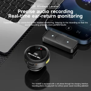 Wireless Lavalier Lapel Mini Microphone Magnetic Clip for iPhone iPad Android Outdoor Live Streaming Recording Interviews - Image 5