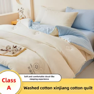 100% Cotton Filled Super Soft Autumn Winter Quilt Lightweight Fluffy Warm Duvets Core Grade A Comfort Quilted Double Comforter - Image 3