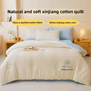 100% Cotton Filled Super Soft Autumn Winter Quilt Lightweight Fluffy Warm Duvets Core Grade A Comfort Quilted Double Comforter - Image 4