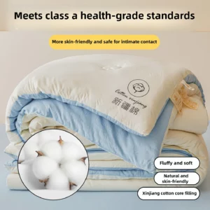 100% Cotton Filled Super Soft Autumn Winter Quilt Lightweight Fluffy Warm Duvets Core Grade A Comfort Quilted Double Comforter - Image 5