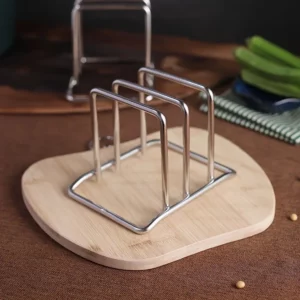 1pc Space-Saving Stainless Steel Pot Lid and Cutting Board Organizer Combo - Heavy-Duty Countertop Rack, kitchen organizer - Image 6