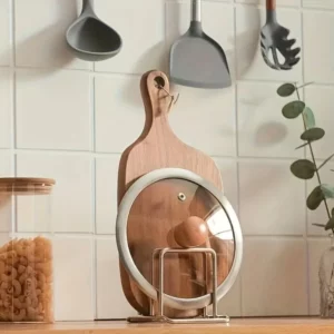 1pc Space-Saving Stainless Steel Pot Lid and Cutting Board Organizer Combo - Heavy-Duty Countertop Rack, kitchen organizer - Image 5