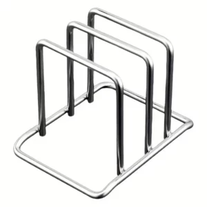 1pc Space-Saving Stainless Steel Pot Lid and Cutting Board Organizer Combo - Heavy-Duty Countertop Rack, kitchen organizer - Image 4
