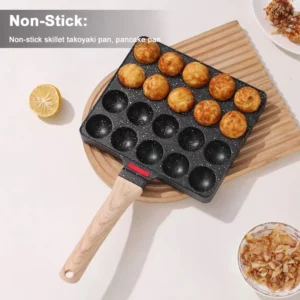 Takoyaki Pan 20 Molds Takoyaki Maker Skillet Aluminum Alloy Nonstick Grill Pan Cooking Plate for Octopus Balls Pancake cake make - Image 8