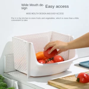 Multi-Layer Household Kitchen Storage Baskets Plastic Multifunctional Vegetable And Fruit Racks Can Be Stacked For Storage - Image 4