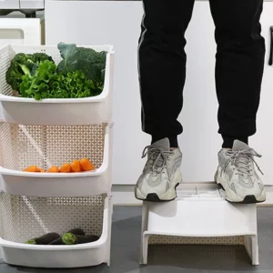 Multi-Layer Household Kitchen Storage Baskets Plastic Multifunctional Vegetable And Fruit Racks Can Be Stacked For Storage - Image 5