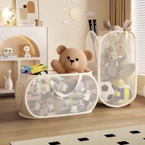 Portable Large Capacity Storage Bin - Multifunctional Toy Organizer for Plush Dolls, Household Laundry Hamper - Image 2