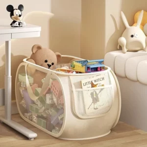 Portable Large Capacity Storage Bin - Multifunctional Toy Organizer for Plush Dolls, Household Laundry Hamper - Image 3