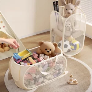 Portable Large Capacity Storage Bin - Multifunctional Toy Organizer for Plush Dolls, Household Laundry Hamper - Image 4
