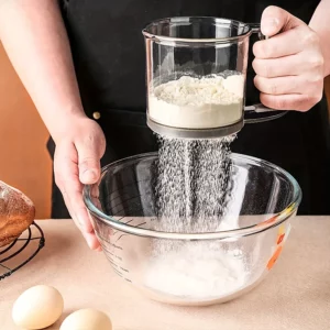Semi-Automatic Flour Sifter With Hand Press Design Transparent Flour Sieve Non-stick Baking Tools Kitchen Gadgets Accessories - Image 5