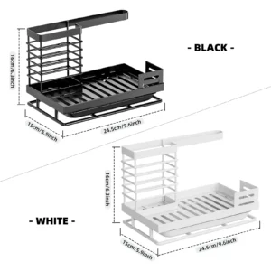 kitchen faucet sponge holder,Dishwashing brush, scouring pad storage rack,rag rack,Storage rack above the sink - Image 3