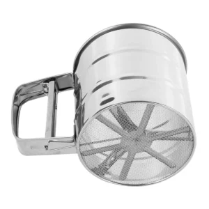 Flour Sifter for Baking Stainless Steel Handheld Flour Sifter Baking Sieve Cup w/ Hand Press Design Fine Mesh Sieve Flour Duster - Image 4