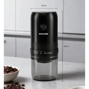 DOSCHER Portable V60 Burr Coffee Grinder with 40 Adjustable Settings & 25g Capacity, 1800mAh Rechargeable Coffee Bean Grinder with Conical Ceramic Burr, for Travel, Camping, Office, Espresso, etc - Image 2