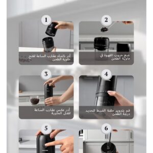 DOSCHER Portable V60 Burr Coffee Grinder with 40 Adjustable Settings & 25g Capacity, 1800mAh Rechargeable Coffee Bean Grinder with Conical Ceramic Burr, for Travel, Camping, Office, Espresso, etc - Image 3