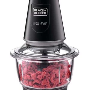 BLACK+DECKER Multi-Function Glass Chopper & Mincer, XXL 1.2L Bowl, 4-Blade System, Pulse Speed for Precision, Ice Crushing, Compact Sleek Black Design, Easy to Clean, 1.2 L 400 W GC400-B5 Clear/Black - Image 7