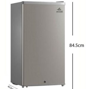 evvoli 90L Gross/85L Net Capacity Mini Fridge, Mechanical Control, Recessed Handle, Adjustable Legs, Defrost Type 0.68 kW EVRFM-90LS Silver - Image 5