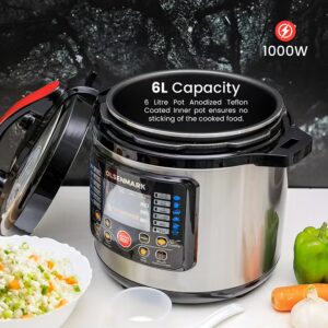 Olsenmark Electric Digital Pressure Cooker steamer OMMC2436, 6L capacity with 1000W Power, Multi-Function Cooking, Digital Timer Control, Non-Stick Inner Pot, Stainless Steel Body, One Touch Cooking, 24-Hours keep Warm 6 L 1000 W OMMC2436 Multicolour - Image 9
