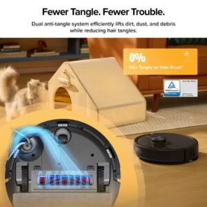 roborock Q7 TF + Robot Vacuum and Mop, Upgraded from Q5 Max+, 7 Weeks Self-Emptying, 10000Pa Suction, Dual Anti-Tangle System, for Pet Hair & Carpet, PreciSense LiDAR Navigation, App Control, 60 W 60 W Q7 TF + Black - Image 3