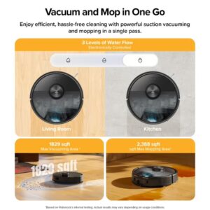 roborock Q7 TF + Robot Vacuum and Mop, Upgraded from Q5 Max+, 7 Weeks Self-Emptying, 10000Pa Suction, Dual Anti-Tangle System, for Pet Hair & Carpet, PreciSense LiDAR Navigation, App Control, 60 W 60 W Q7 TF + Black - Image 4