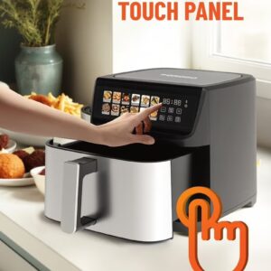 Digital Dual Heating Air Fryer, Rapid Air Technology, Large 11L Capacity, 2200w Power, 12H Timer, Non-stick Frying Pot Tray, Auto Shut-Off, LED Touch Display, 12 Presets, Crisp, Air Roast etc. - Image 5