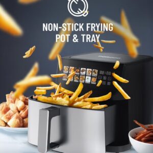 Digital Dual Heating Air Fryer, Rapid Air Technology, Large 11L Capacity, 2200w Power, 12H Timer, Non-stick Frying Pot Tray, Auto Shut-Off, LED Touch Display, 12 Presets, Crisp, Air Roast etc. - Image 6
