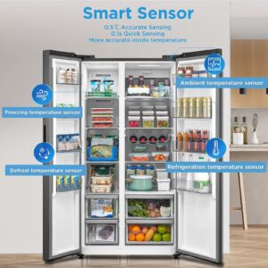 Midea 791L Gross & 569L Net Side By Side Smart Refrigerator With Color Display, Frost Free, Wi-Fi Connectivity, Voice Assistant, Multi-Air Flow, Inverter Quattro MDRS791MIE46AE Silver - Image 5