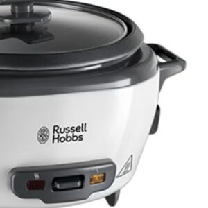 Russell Hobbs Large Rice Cooker And Steamer, 2 Litres Capacity, Versatile Cooking for Spanish Paella, Quinoa, Keep Warm Function, Family-Sized, Non-Stick Bowl, Glass Lid 2 L 500 W 27040GCC White/Black/Clear - Image 3
