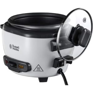 Russell Hobbs Large Rice Cooker And Steamer, 2 Litres Capacity, Versatile Cooking for Spanish Paella, Quinoa, Keep Warm Function, Family-Sized, Non-Stick Bowl, Glass Lid 2 L 500 W 27040GCC White/Black/Clear - Image 4