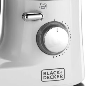 BLACK+DECKER Kitchen Stand Mixer Machine, 4L Stainless Steel Bowl, 6 Speed Settings, Planetary Motion, Professional Baking Results, Easy Mixing And Kneading, 4 L 1000 W SM1000-B5 White/Silver - Image 3
