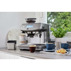 Breville Barista Pro Espresso Machine BES878BSS – Faster Heat Up, LCD Display, Built-in Grinder 2 L 1680 W BES878BSS Silver - Image 4