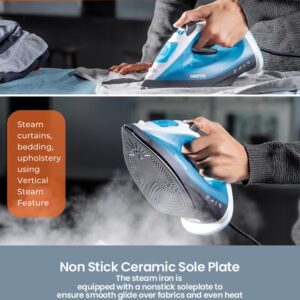 GEEPAS Multifunctional Steam Iron With Non-Stick Soleplate, Wet/Dry Function/Temperature Control, Dry/Steam Burst/Steam/Vertical Steam/Spray Function 120 ml 1800 W GSI7783N Multicolour - Image 3