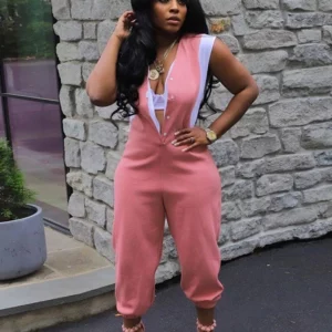 Women Sexy One Piece Jumpsuit Streetwear Summer V Neck Button Sleeveless Jumpsuit Sexy Jumpsuit Elegant Woman New in Clothes - Image 6