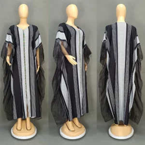Dashiki Ankara women's clothing Middle East long robe Africa large size new striped print dress Maxi Long Dress 2026 - Image 8