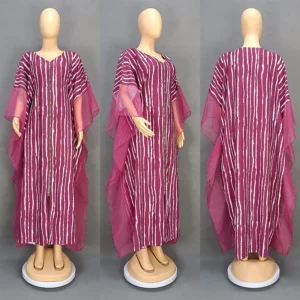Dashiki Ankara women's clothing Middle East long robe Africa large size new striped print dress Maxi Long Dress 2026 - Image 7