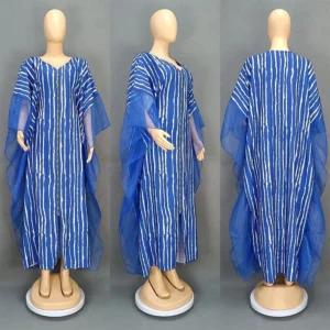 Dashiki Ankara women's clothing Middle East long robe Africa large size new striped print dress Maxi Long Dress 2026 - Image 6