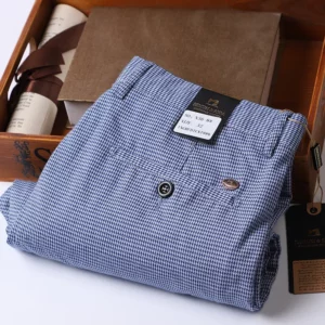 Plaid Pants Blue Brand Pantalons Korea Style Spring Summer Autumn Pants Men Trousers Business 2022 New - Image 1